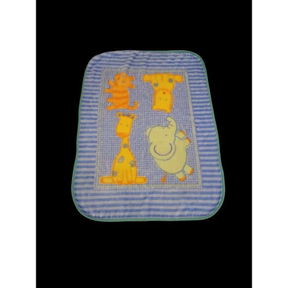Vintage Child Of Mine Baby Crib Throw Blanket 32x42 Giraffee Elephant Lion Cat - Picture 1 of 10